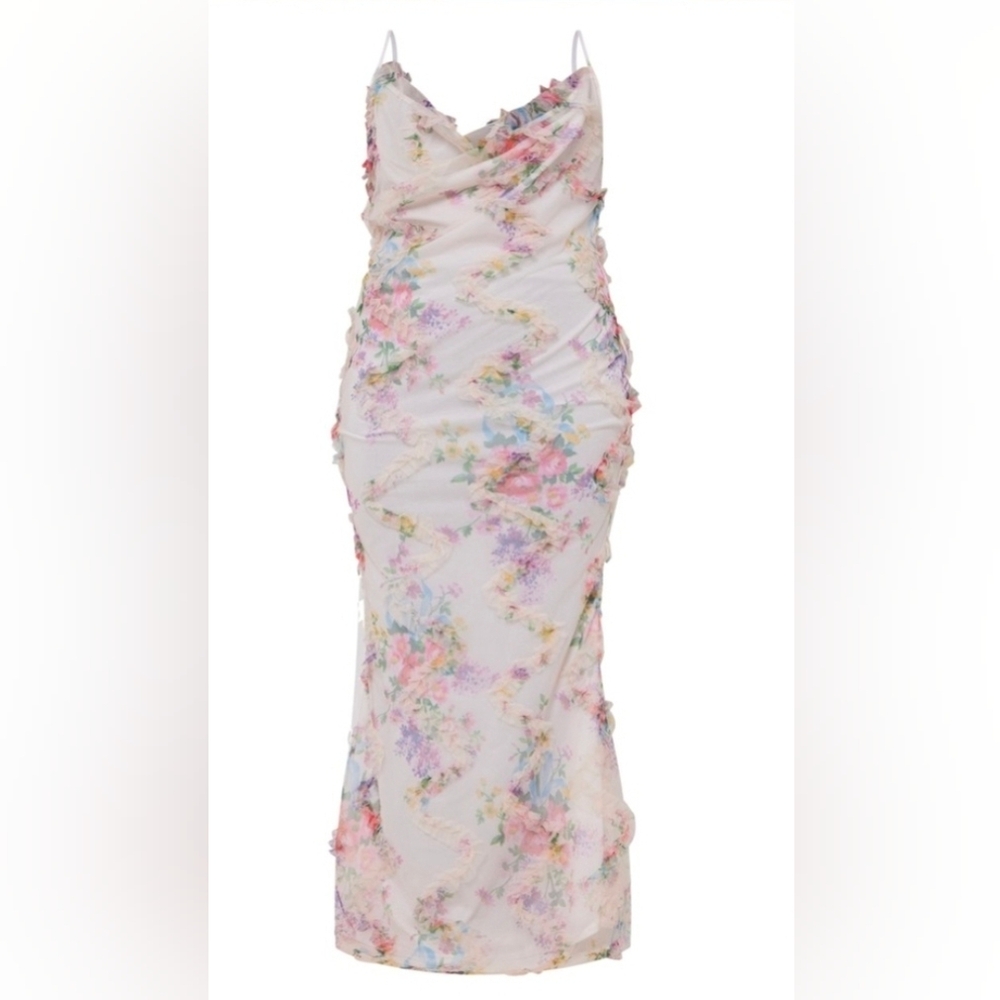 Floral Ruched Maxi Dress